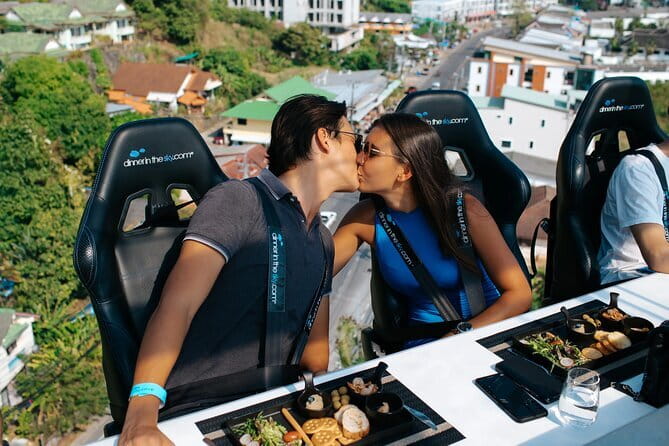 Dinner in the Sky in Phuket - Chef C, appetizers, seafood, and dessert