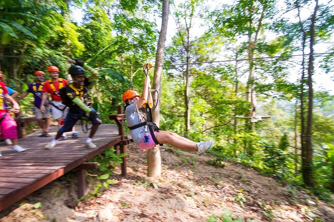 Hanuman World Phuket Round Trip Transfer Extra Zone - Flying through Phuket’s forested hills