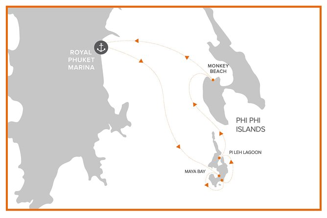 Hype Yacht : VIP Tour Phi Phi Island & Maya Bay from Phuket - Monkey Beach is viewed from the yacht
