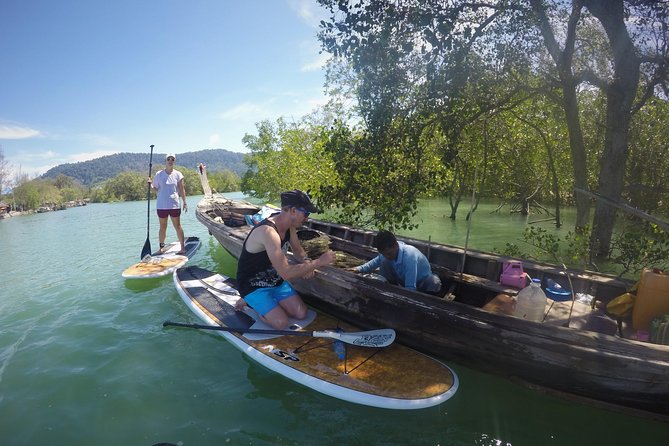 Mangroves SUP Tour Phuket - Getting comfortable on the paddleboard