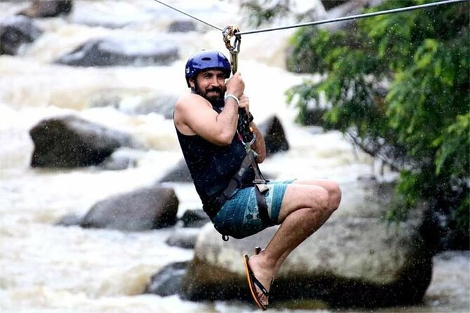 Phang Nga Tour with White Water Rafting and Zipline - The 150-meter flying fox