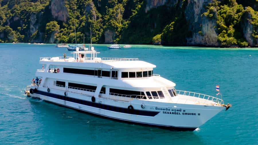 Phi Phi Island Highlights: Cruise, Snorkel & Buffet Lunch - Pileh Lagoon and Viking Cave from the boat