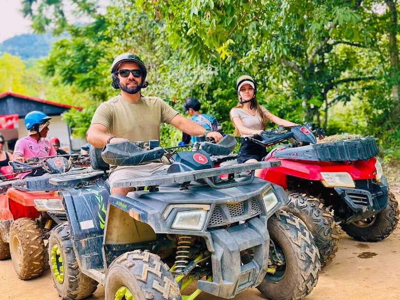 Phuket: ATV and ZipLine Adventure View Big Buddha Visit - ATV tracks through mud, hills, and rubber trees