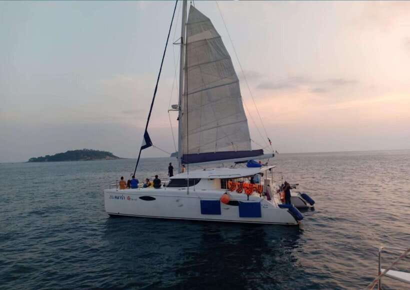 Phuket: Coral Island Catamaran Cruise with Sunset Dinner - The catamaran ride to Coral Island