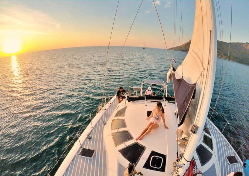 Phuket: Coral Island Catamaran Cruise with Sunset Dinner - From your hotel to Chalong or Rawai Pier