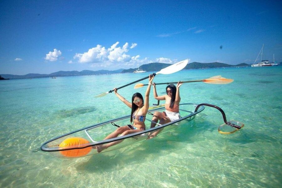 Phuket: Coral Island & Sunset Dinner by Sailing Catamaran - Dinner with the sun near Promthep Cape