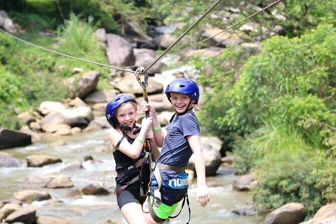 Phuket White Water Rafting 5 km, Flying Fox, and ATV - Flying Fox across a 150 m line