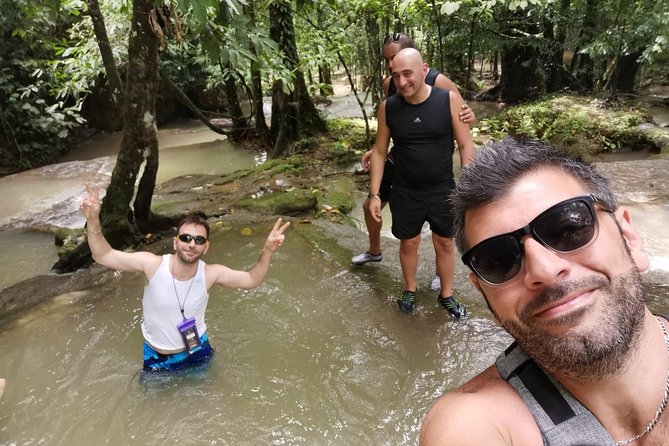 Rafting 5.5 km., Zipline, ATV 30 Min., Suvankhuha Temple. - Zipline and waterfall time